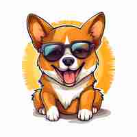 Vector a dog wearing sunglasses and a picture of a dog wearing sunglasses