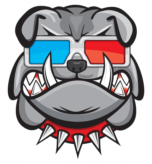 Vector dog with 3d glasses