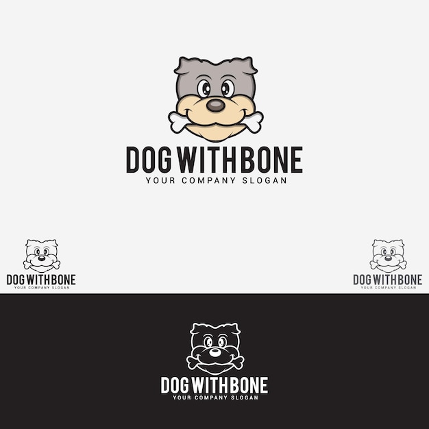 Dog with bone logo