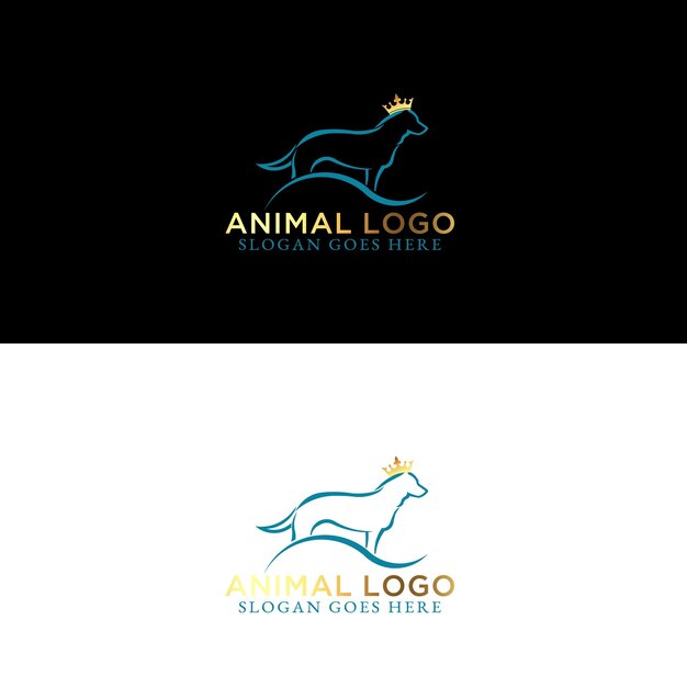 dog with crown logo design