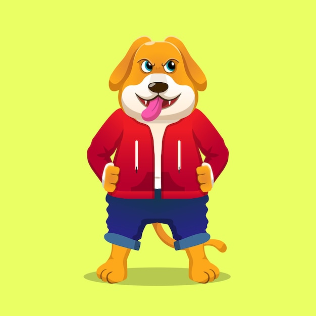 Vector dog with hood jacket