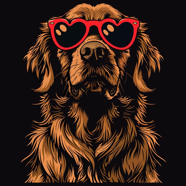 Vector dog with lovely sunglass vector