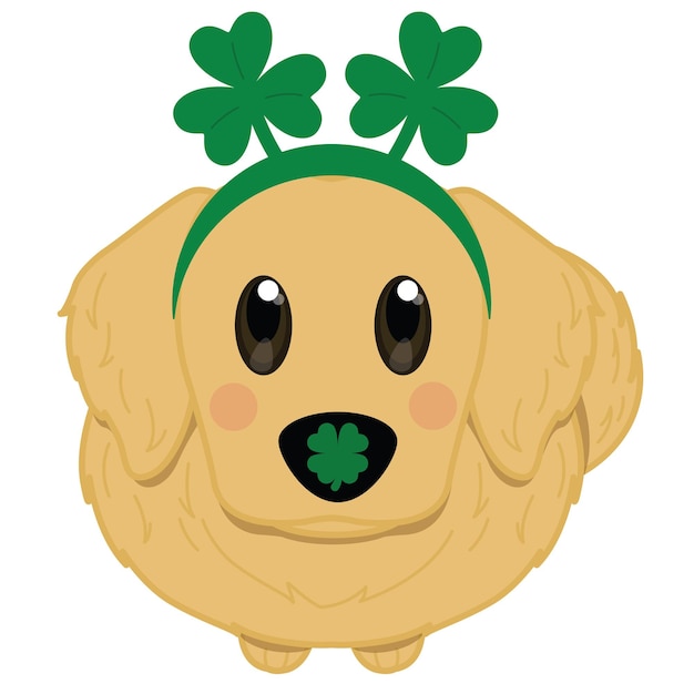 Vector dog with patricks day hat