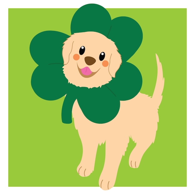 Vector dog with patricks day hat