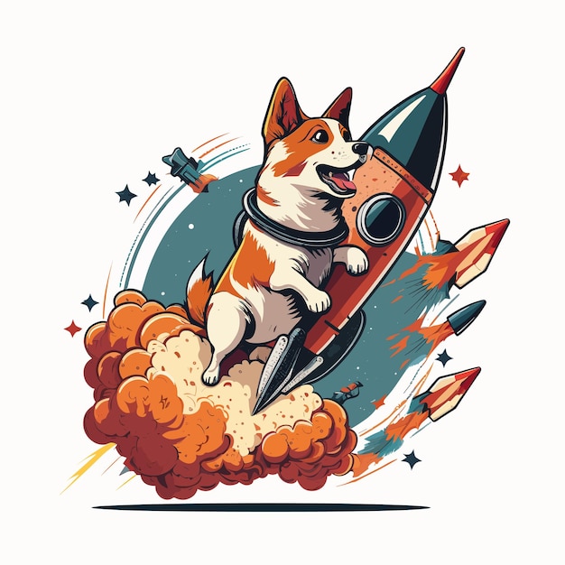 Dog with rocket