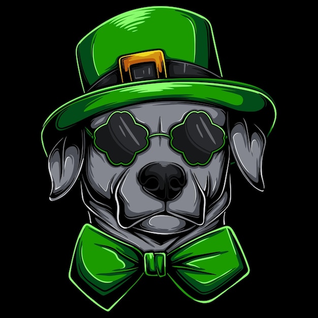 Vector dogbull kostuum saint patrick's day vector illustratie