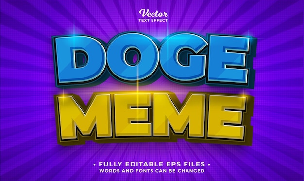 doge meme text effect editable eps cc