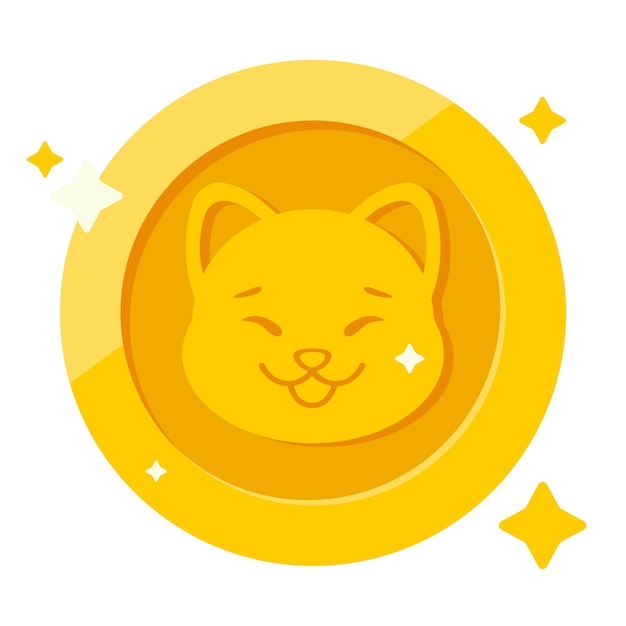 Золотая монета Dogecoin (DOGE) цифровая криптовалюта