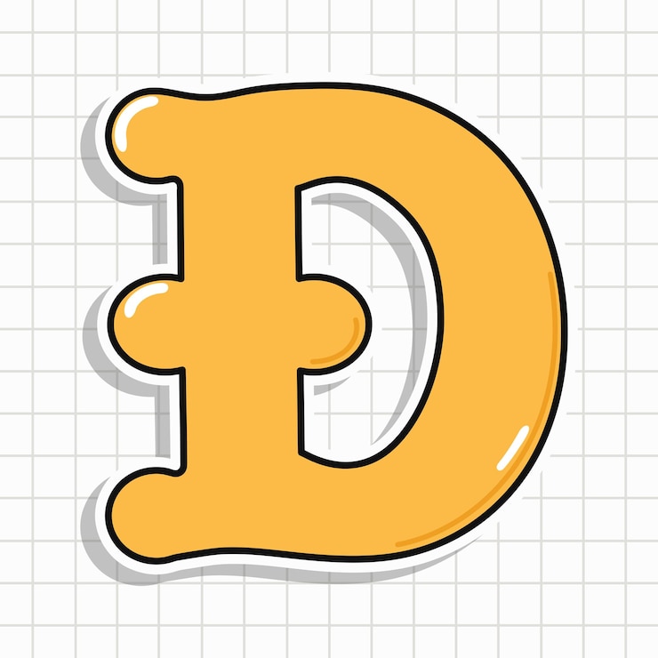 Vector dogecoin 符號貼紙 字符 矢量 手繪卡通 卡威字符 插圖 偶像 樂趣