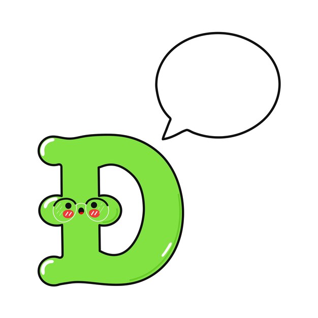 Символ dogecoin с векторным пузырем речи, нарисованный вручную иконкой иллюстрации персонажа каваи