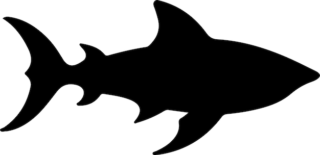 Vector dogfish black silhouette with transparent background