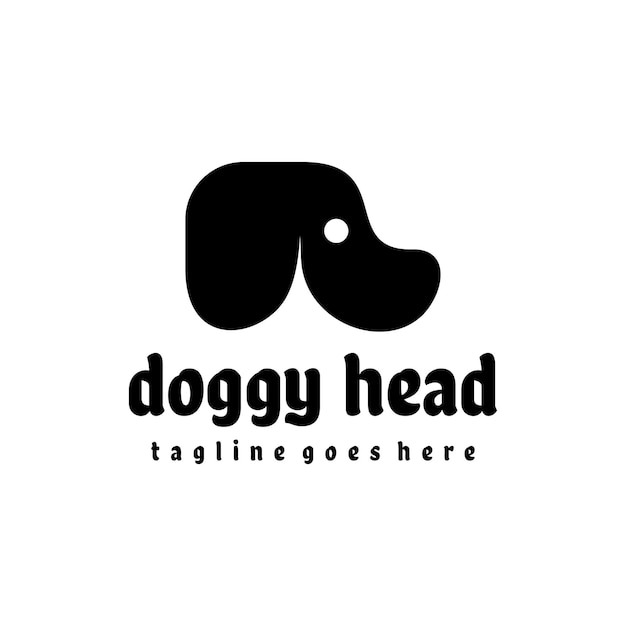 doggy head silhouette logo design