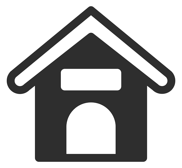 Doghouse black icon Pet animal house building isolated on white background