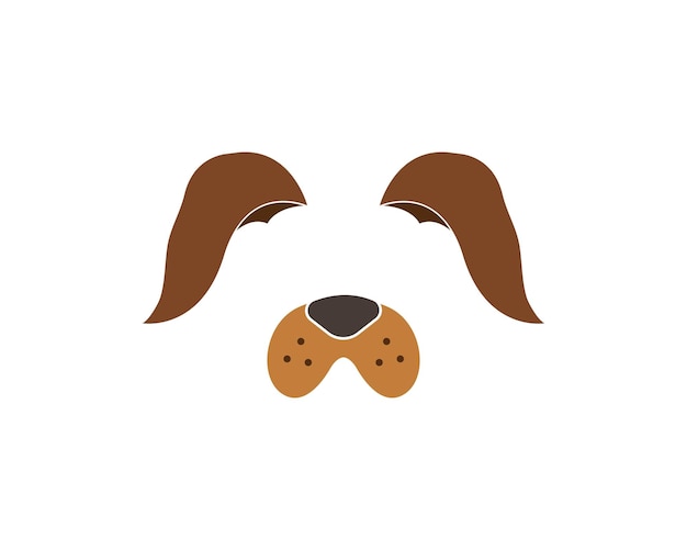 Vector dogl face elements set vector illustration animal character ears and nose video chart filter effect for selfie photo decor
