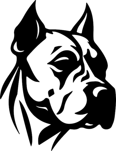 Vector dogo argentino black silhouette with transparent background