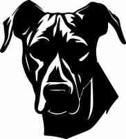 Vector dogo argentino black silhouette with transparent background