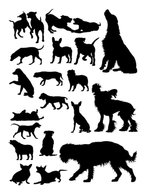 Vector dogs animal silhouette