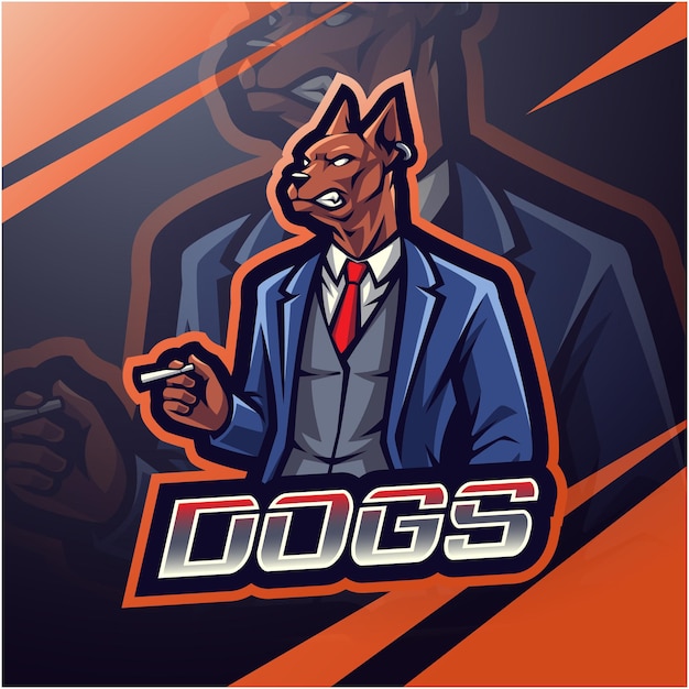 Vector dogs boss esport mascot