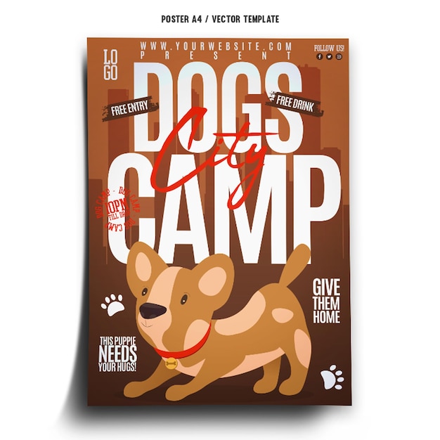 Dogs Camp City Poster Template