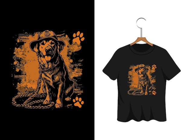 Vettore canine illustrazione t-shirt design opere d'arte