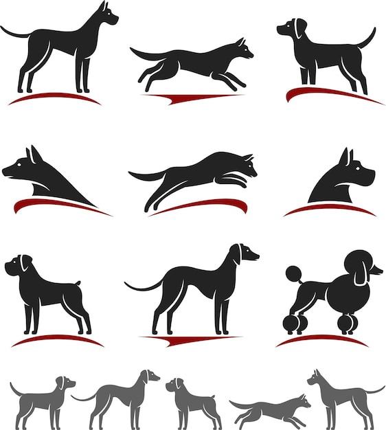 Dogs set Vector