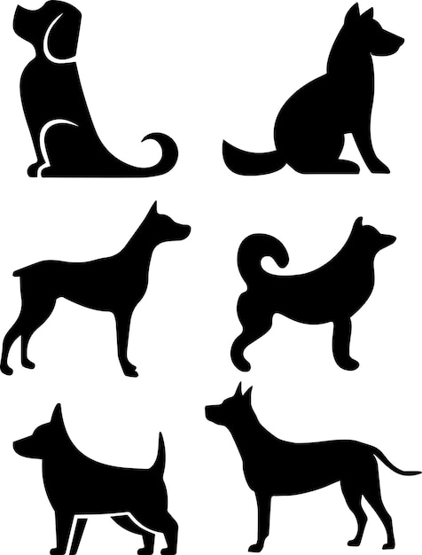 Vector dogs silhoutes