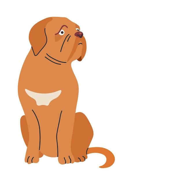 Икона Dogue de bordeaux аватара клипарта логотип изолированная иллюстрация