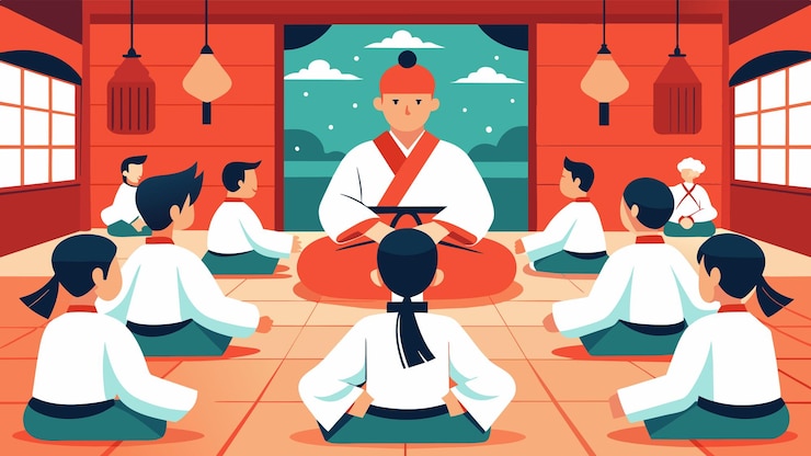 Vector a dojo is filled with the strong calming presence of its students who have found a sense of purpose