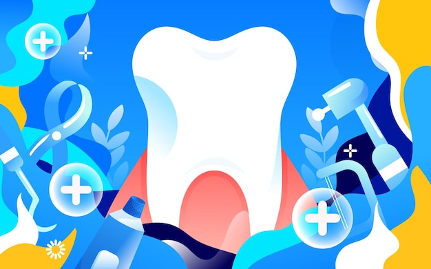 Dokter die de mond van de patiënt onderzoekt Internationale dag van liefdestanden vectorillustratie