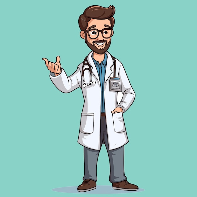 Vector dokter illustratie vector uit te leggen