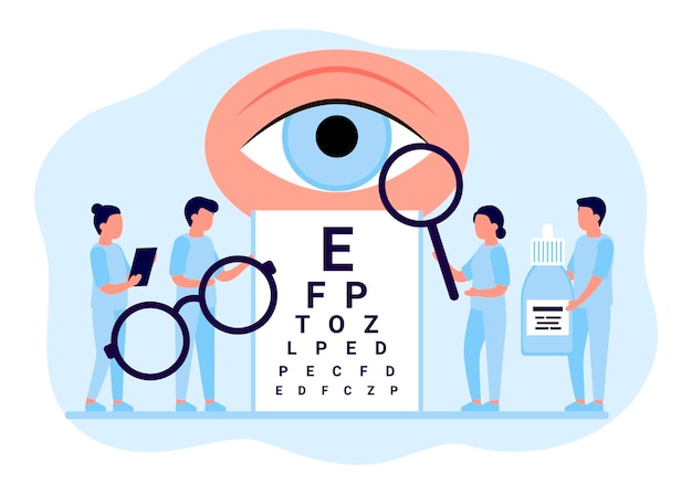 Dokter is controle oog visie onderzoek ogen mensen focus correctie behandeling oogheelkunde