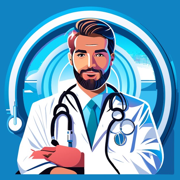 Vector dokter online vectorillustratie