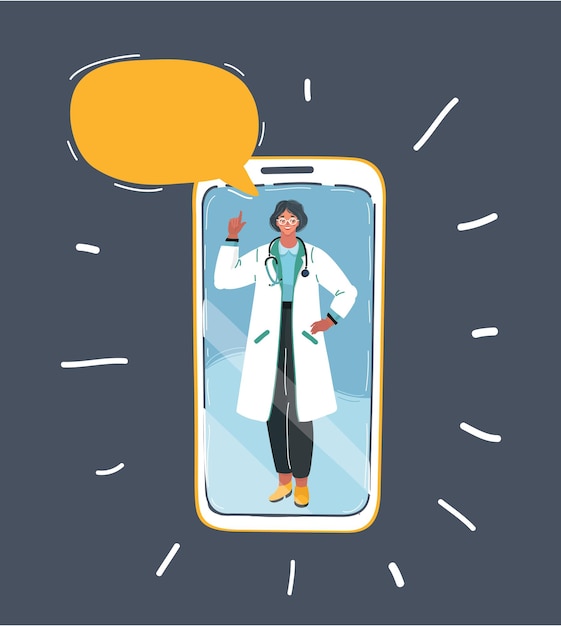 Dokter op telefoonscherm