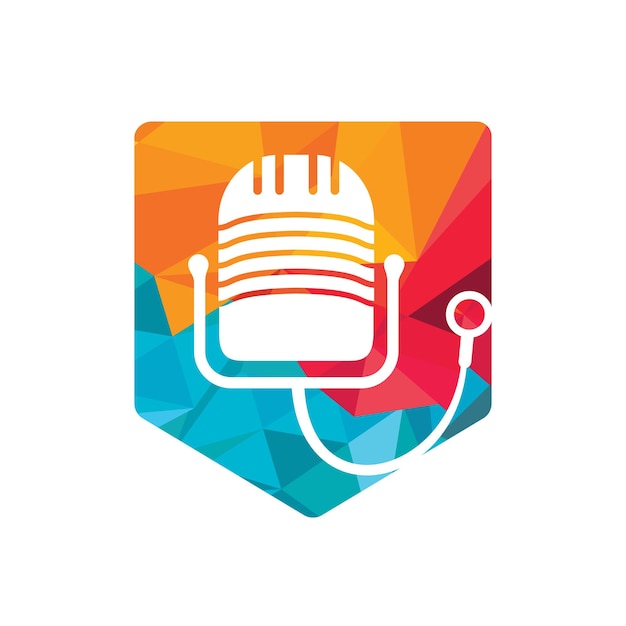Dokter podcast vector logo ontwerp