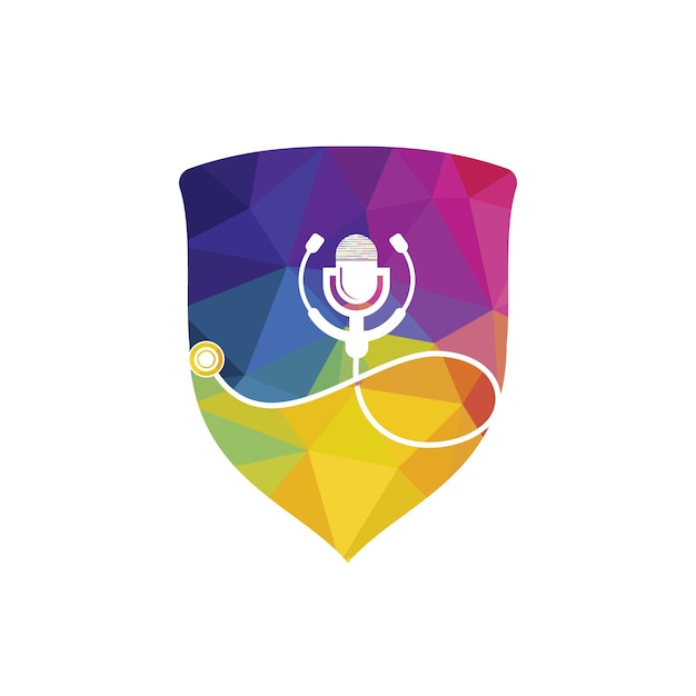 Dokter podcast vector logo ontwerp