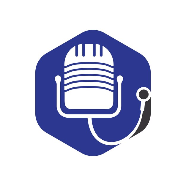 Vector dokter podcast vector logo ontwerp