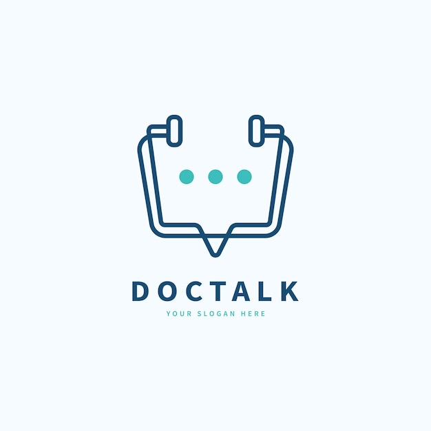 Dokter praten pictogram logo ontwerp