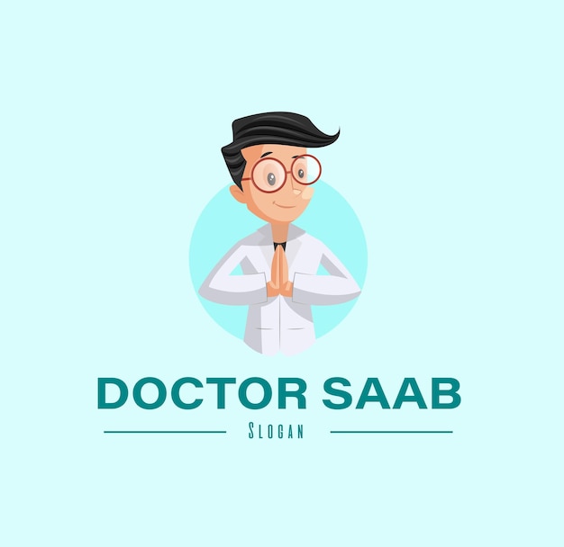 Dokter saab vector mascotte logo sjabloon