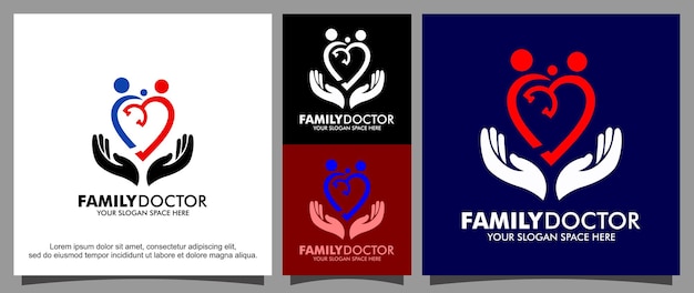 Dokter voor familie logo sjabloon