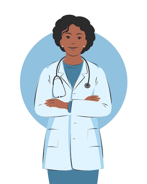 Dokter vrouw in witte jas Vriendelijke en zorgzame medische werker