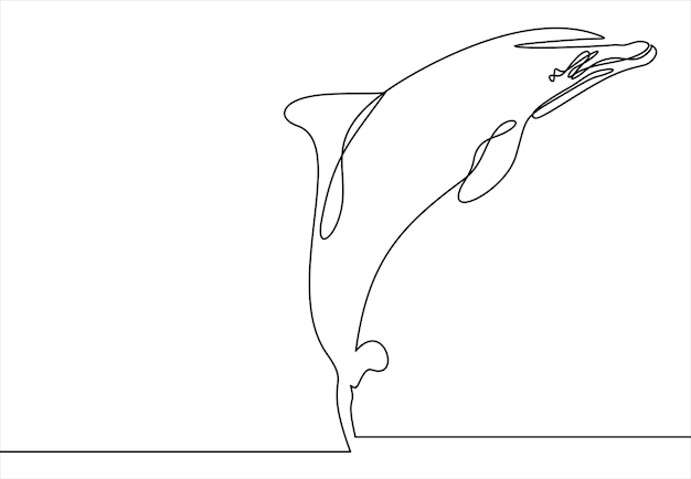 Dolfijn één regel pictogram. Element van dier pictogram.