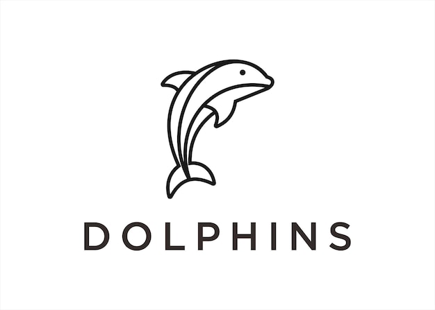 dolfijn logo ontwerp vectorillustratie
