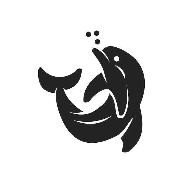Vector dolfijn logo sjabloon geïsoleerde merkidentiteit icoon abstract vectorgrafiek
