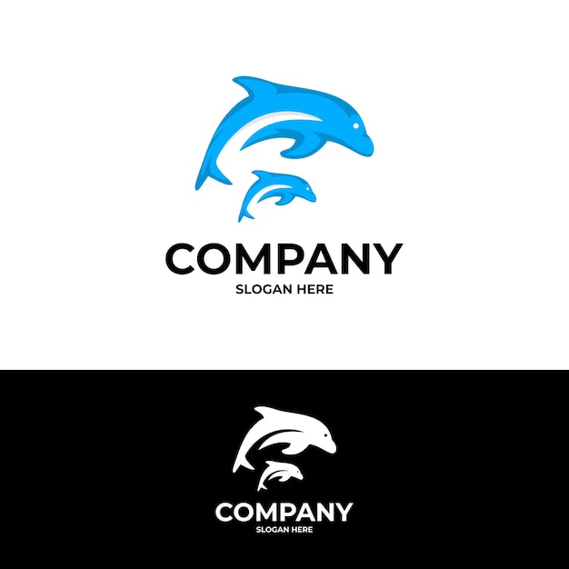 dolfijn vector logo ontwerp illustratie