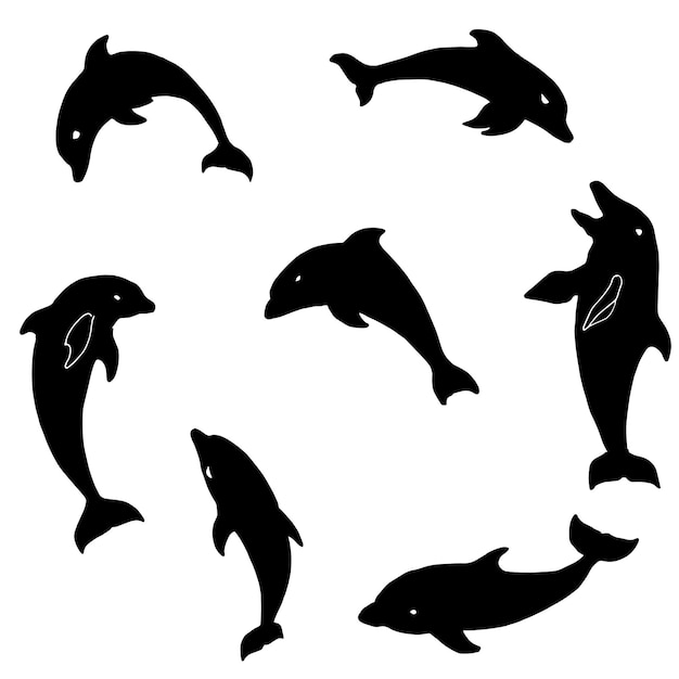 Dolfijn vector silhouet