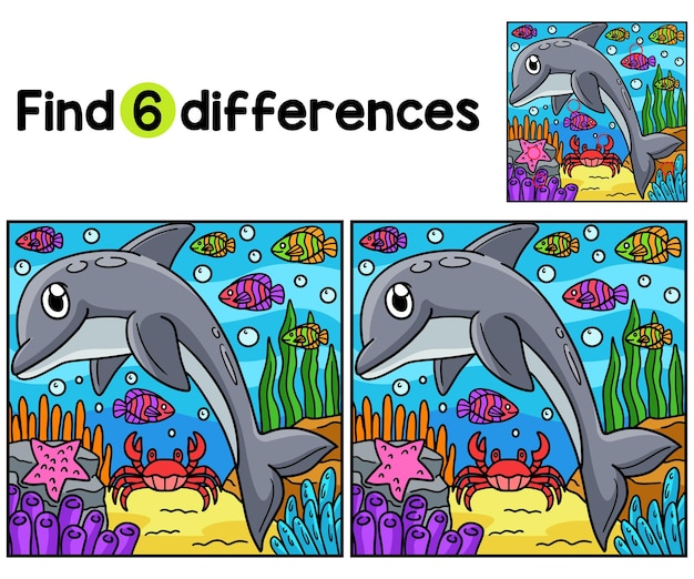 Dolfijndier Zoek de verschillen