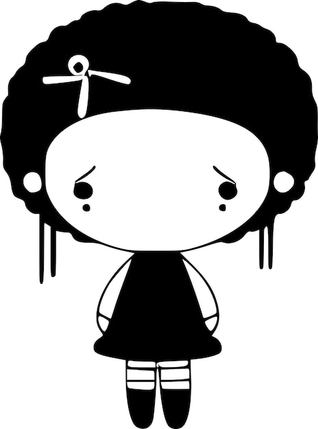 Vector doll black and white isolated icon vector illustration