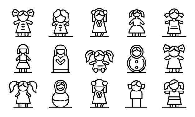 Doll free vector icons designed by Freepik  Ícone livre, Imagens preto e  branco, Desenhos preto e branco