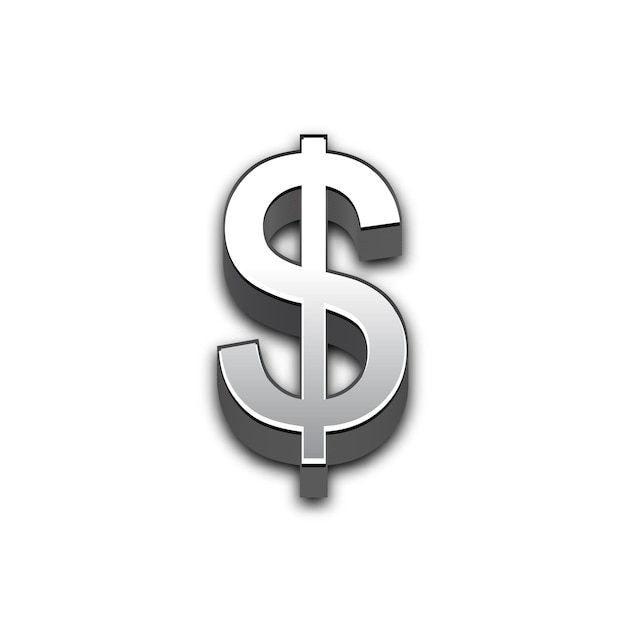 Dollar 3d sign illustration isolated Vector currency symbol