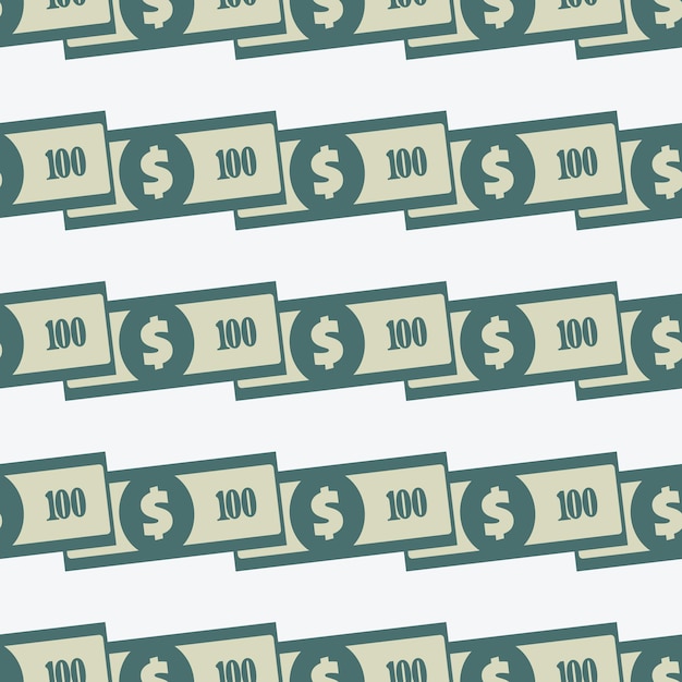 Вектор Долларовая банкнота бесшовный узор американские баксы абстрактная текстура